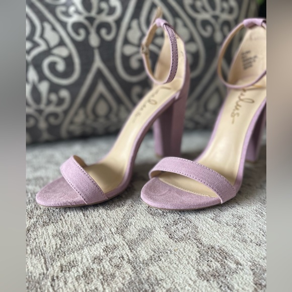 Lulus Taylor Dusty Lilac Suede Ankle Strap Heels - Picture 5 of 7